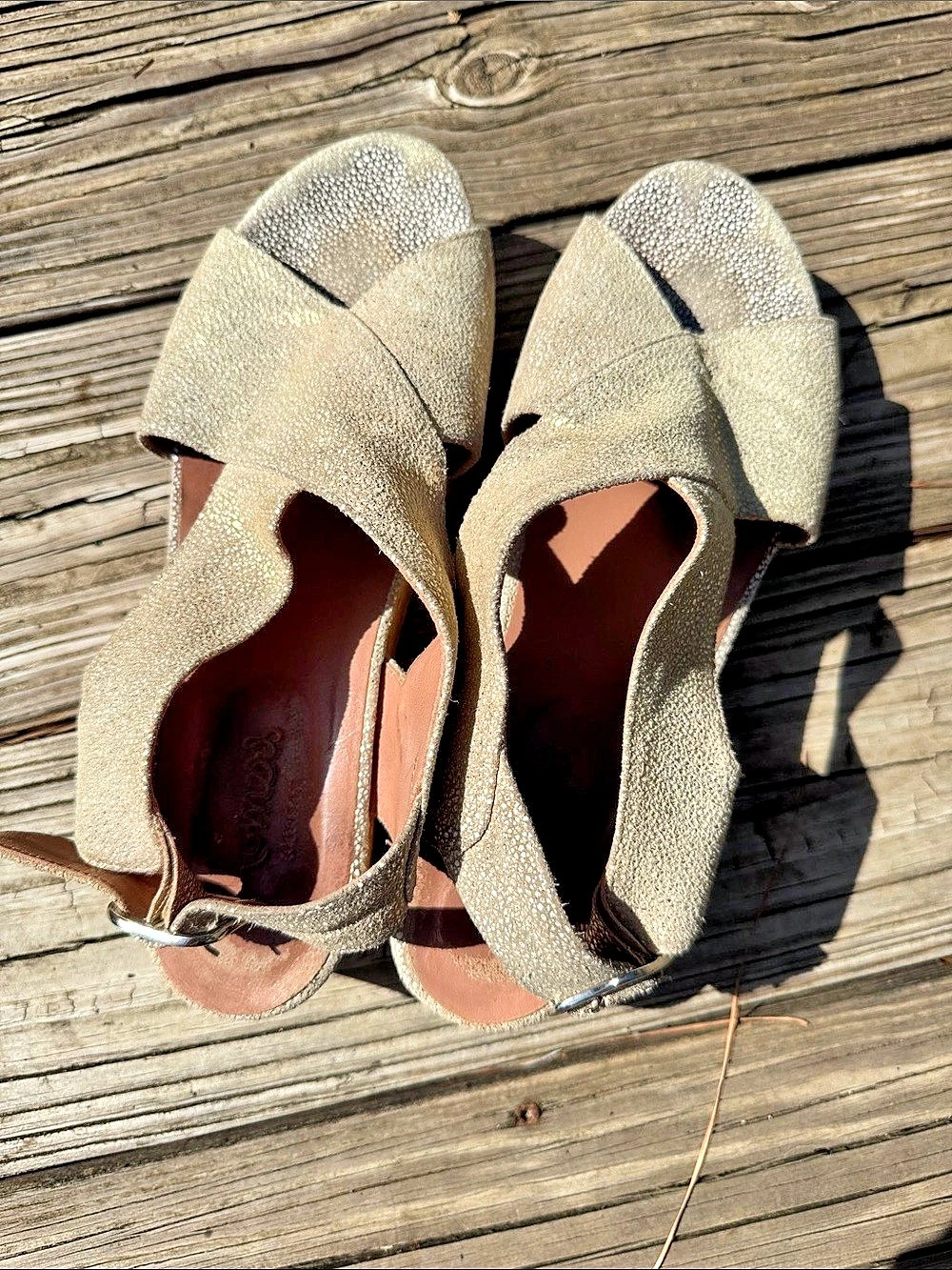 J'hayber Artisan Cross Strap Wedge Sandals in Beige EU 41